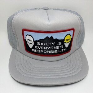 Vintage Trucker Hat Foam & Mesh Cap 1980s CN Safety is Everyone’s Responsibility
